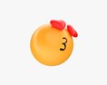 Emoji 001 Kissing With Heart Shaped Eyes Modelo 3d