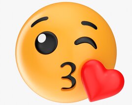 Emoji 002 Throwing A Kiss Modèle 3D
