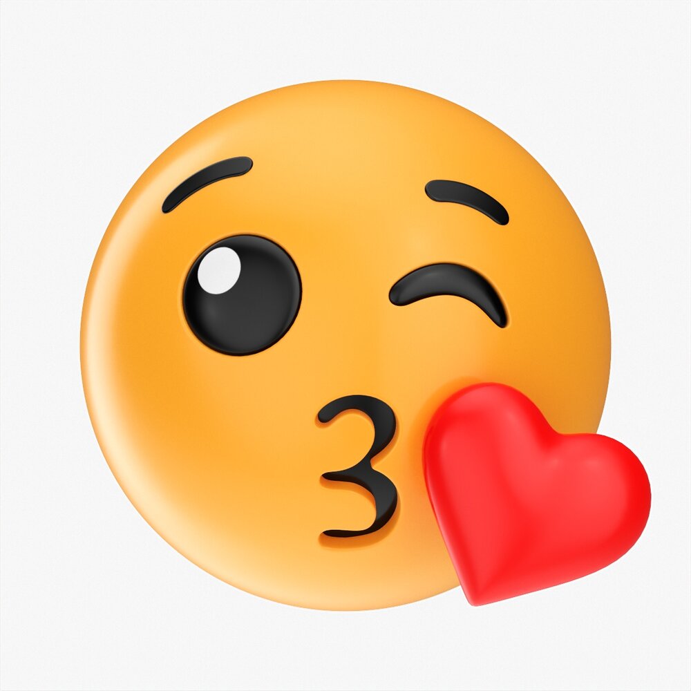 Emoji 002 Throwing A Kiss 3D-Modell
