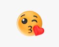 Emoji 002 Throwing A Kiss 3D 모델 