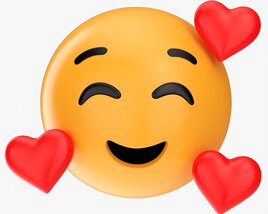 Emoji 005 Smiling With Three Hearts 3D модель