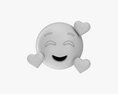 Emoji 005 Smiling With Three Hearts Modello 3D