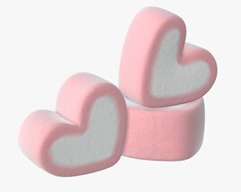 Marshmallows Candy Heart Shape 3D-Modell