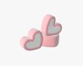 Marshmallows Candy Heart Shape 3Dモデル
