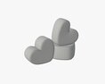 Marshmallows Candy Heart Shape 3D 모델 