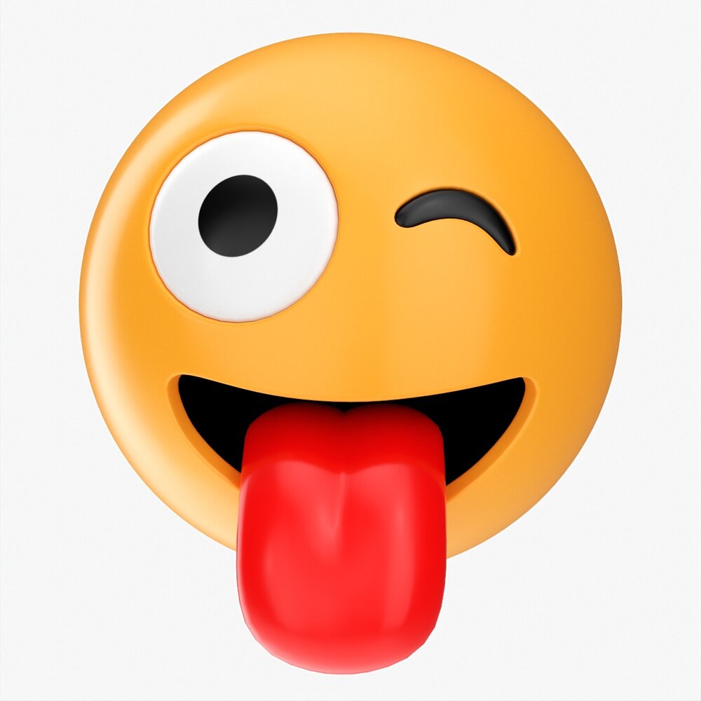 Emoji 006 Stuck-Out Tongue And Winking Eye Modelo 3D