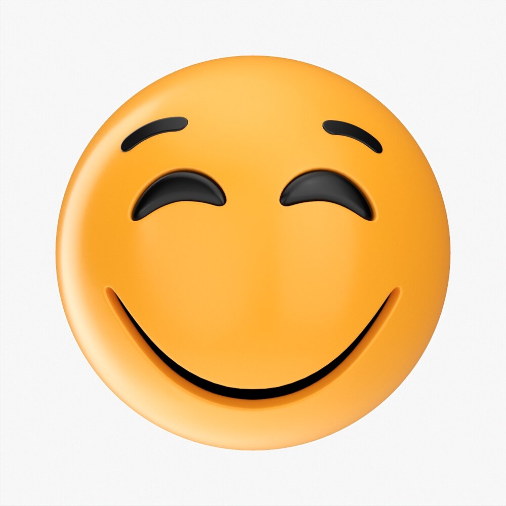 Emoji 013 Large Smiling With Eyes Closed 3D model