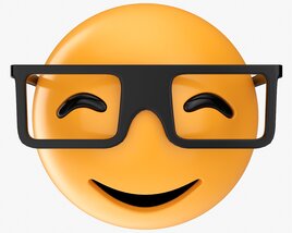 Emoji 015 Smiling With Glasses 3D 모델 
