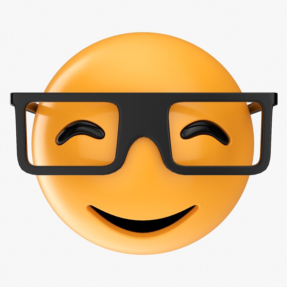 Emoji 015 Smiling With Glasses Modèle 3D