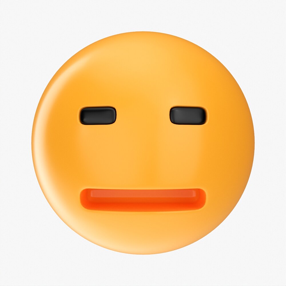 Emoji 016 Expressionless 3D 모델 