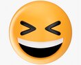 Emoji 019 White Smiling With Tighty Closed Eyes Modello 3D