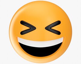 Emoji 019 White Smiling With Tighty Closed Eyes Modèle 3D
