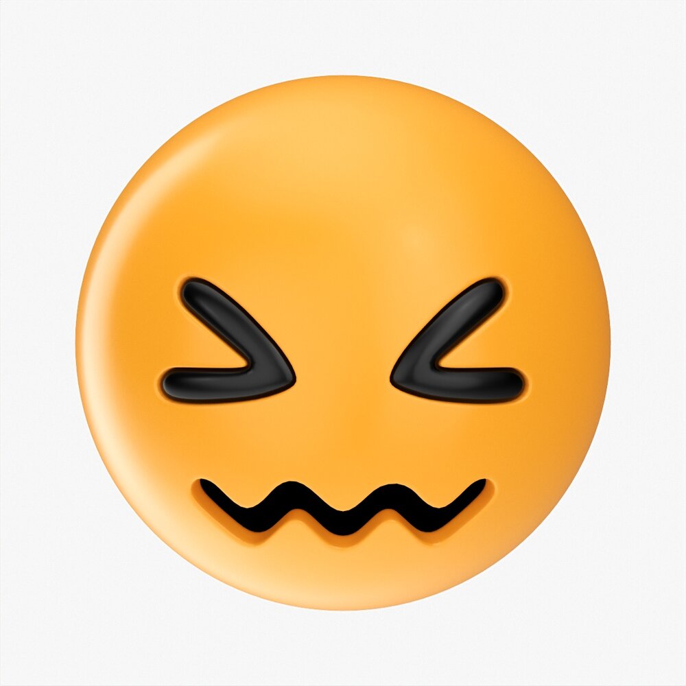 Emoji 023 Confounded 3Dモデル
