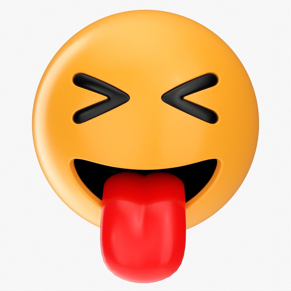 Emoji 025 Stuck-Out Tongue With Tighty Closed Eyes 3D-Modell