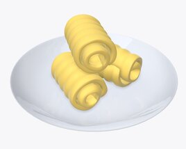 Butter On Plate 3D 모델 