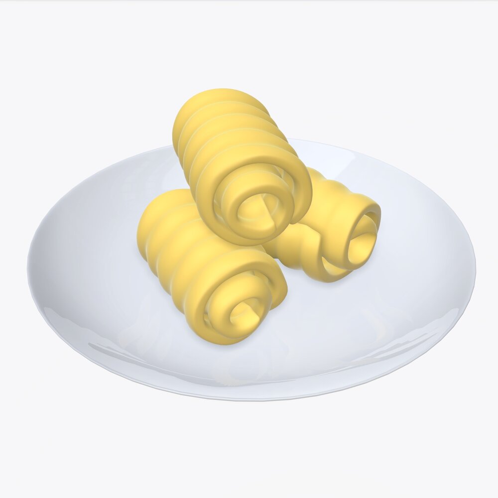 Butter On Plate Modèle 3D