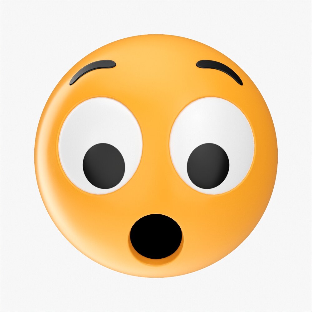 Emoji 027 Speechless With Big Eyes 3D 모델 