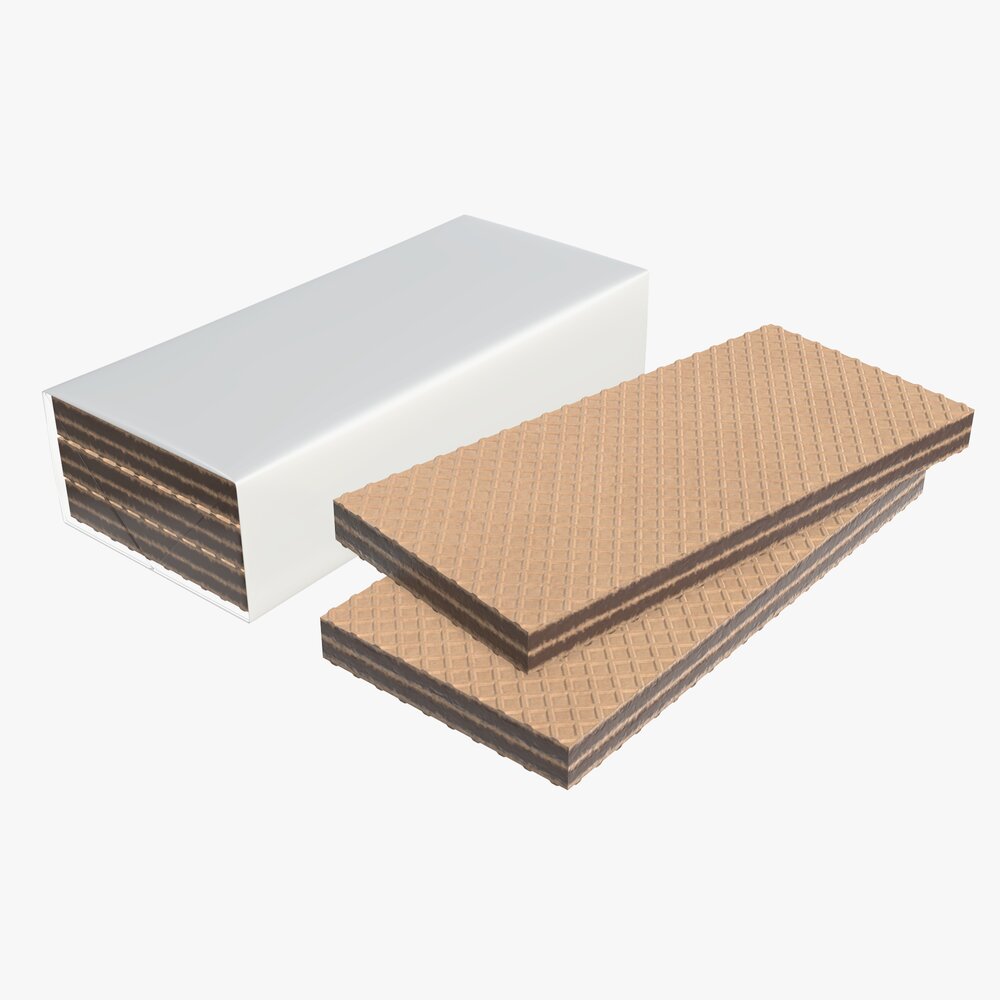 Blank Package With Waffle Cake 04 3D-Modell