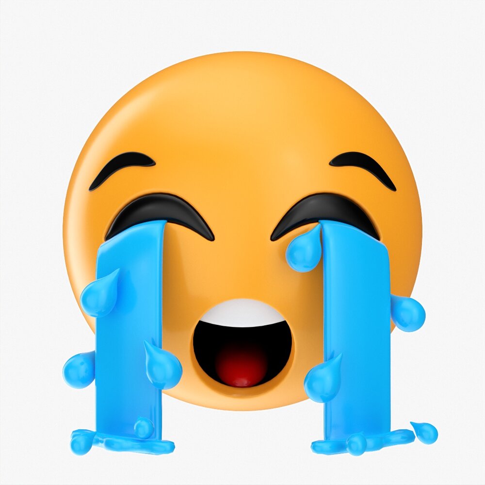 Emoji 041 Loudly Crying With Teardrops Modèle 3D