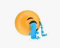 Emoji 041 Loudly Crying With Teardrops Modello 3D