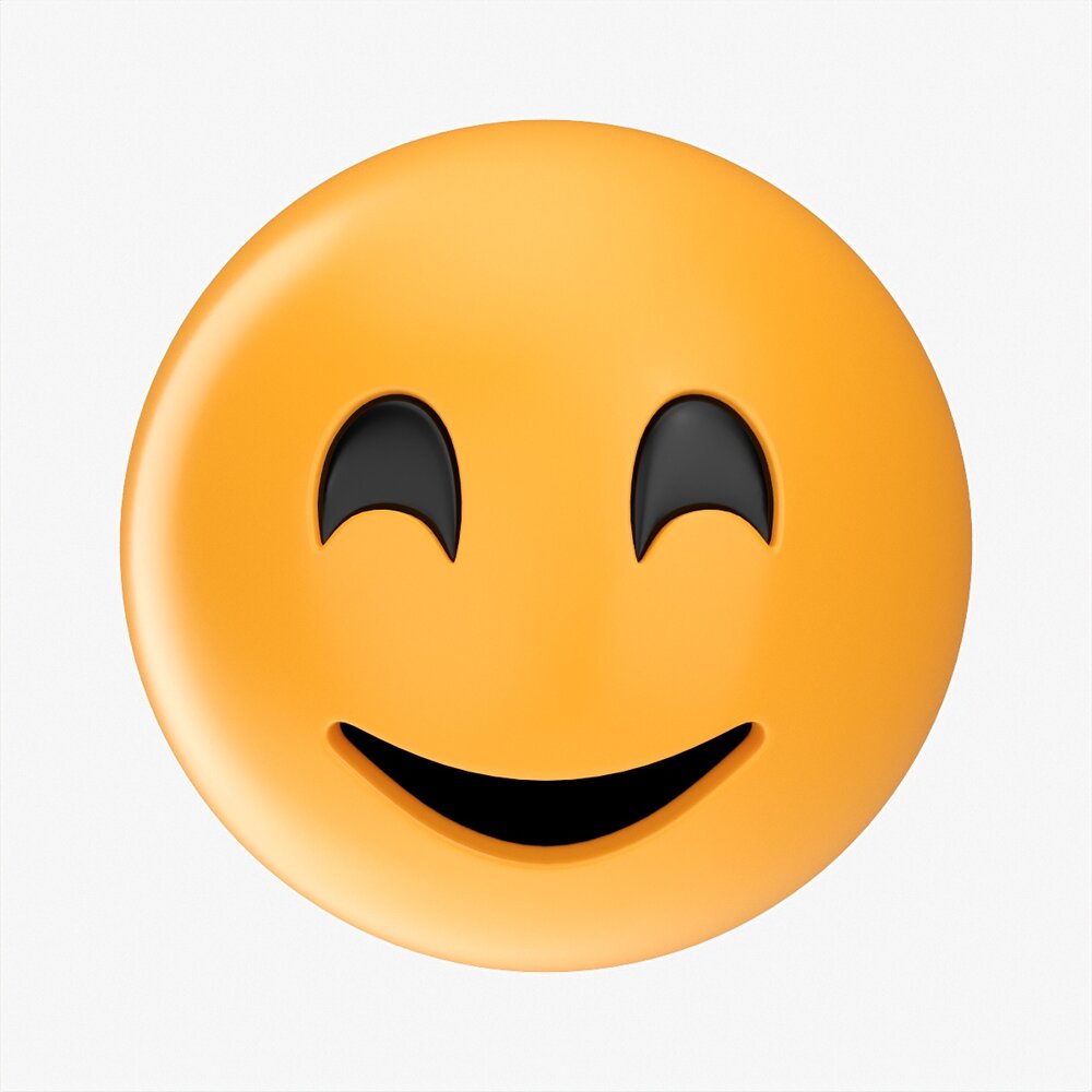 Emoji 043 Smiling With Smiling Eyes Modèle 3D