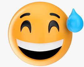 Emoji 044 Laughing With Smiling Eyes And Sweat 3D model