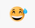 Emoji 044 Laughing With Smiling Eyes And Sweat 3D модель