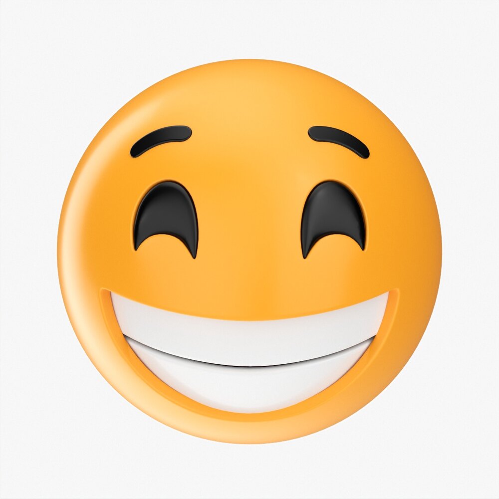 Emoji 045 Laughing With Smiling Eyes 3D-Modell