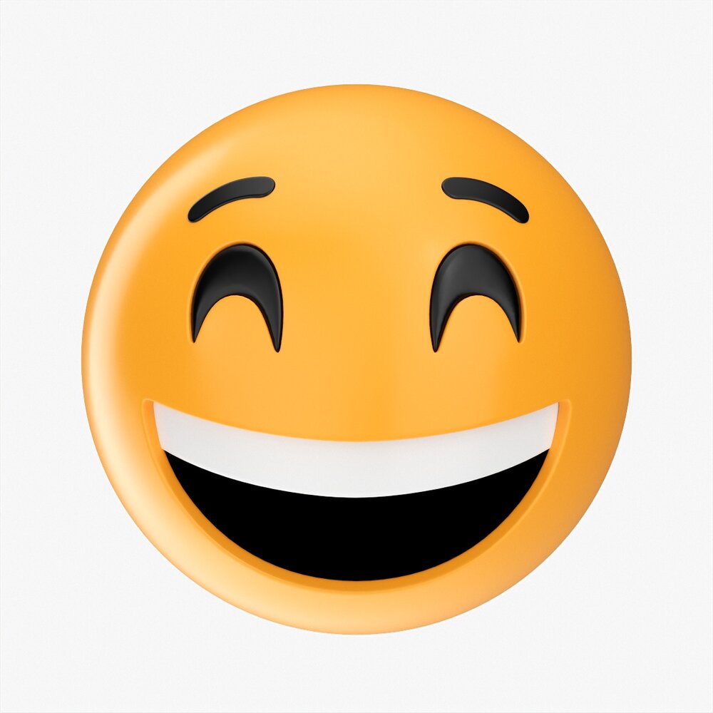 Emoji 046 Laughing With Smiling Eyes 3Dモデル
