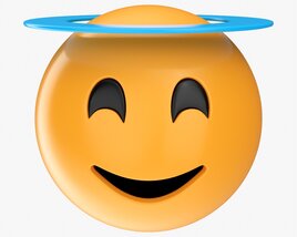 Emoji 047 Smiling With Smiling Eyes And Halo 3D 모델 