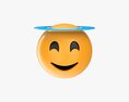 Emoji 047 Smiling With Smiling Eyes And Halo 3D模型