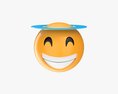 Emoji 048 Laughing With Smiling Eyes And Halo 3D модель