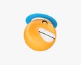 Emoji 048 Laughing With Smiling Eyes And Halo 3D-Modell