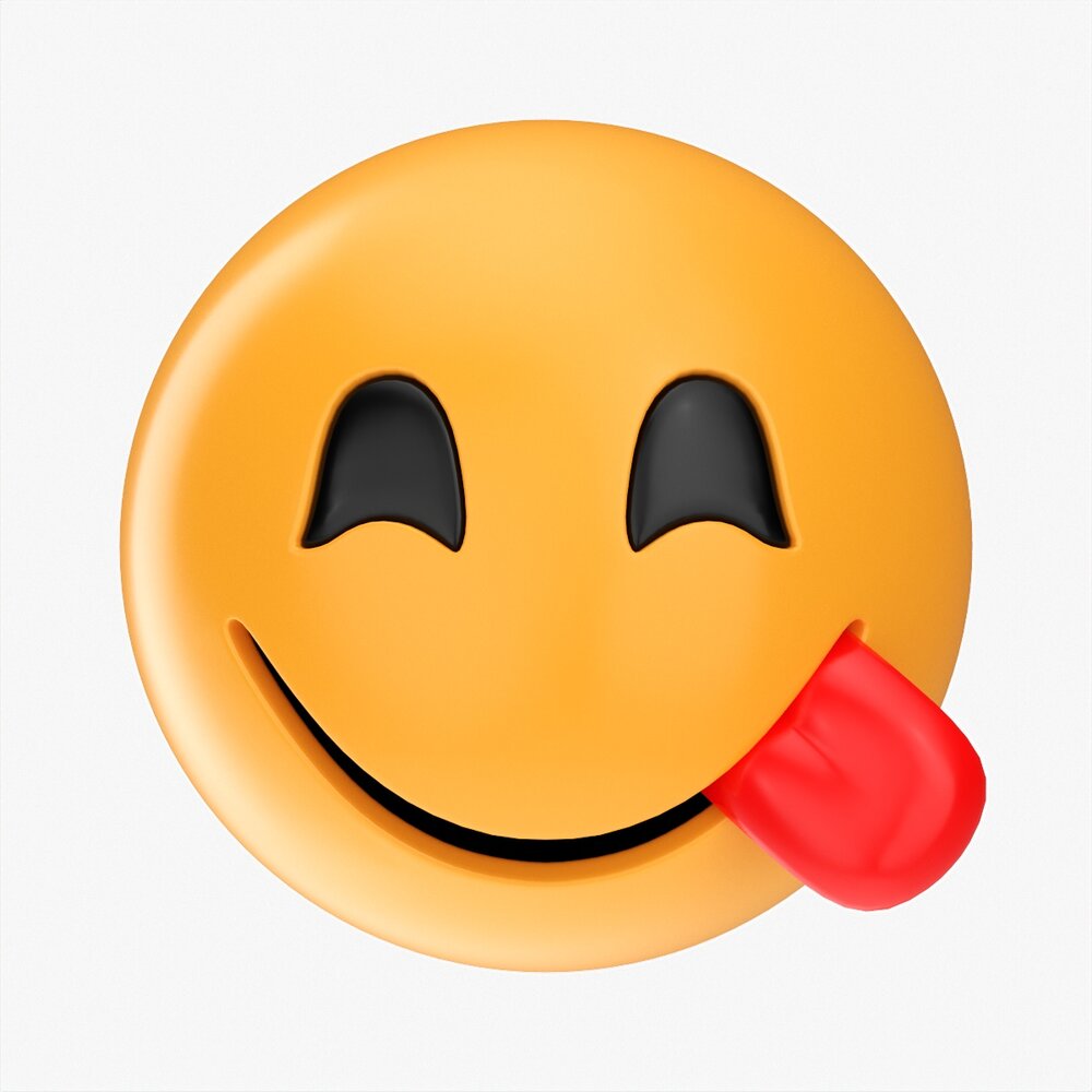 Emoji 051 Large Smiling With Smiling Eyes And Tongue Modèle 3D