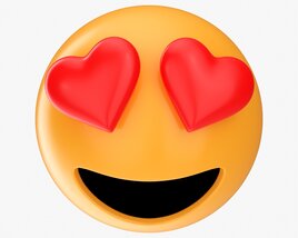 Emoji 052 Large Smiling With Heart Shaped Eyes 3D model