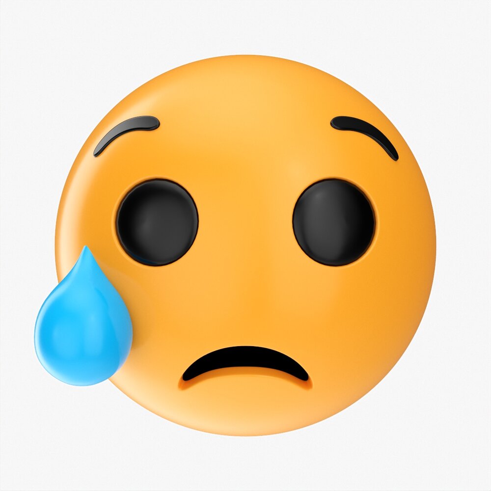 Emoji 053 Crying With Tear 3Dモデル