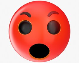 Emoji 058 Angry With Mouth Opened 3D model