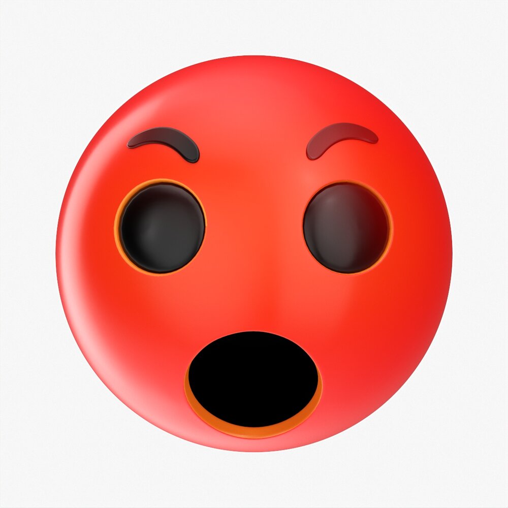 Emoji 058 Angry With Mouth Opened 3D model
