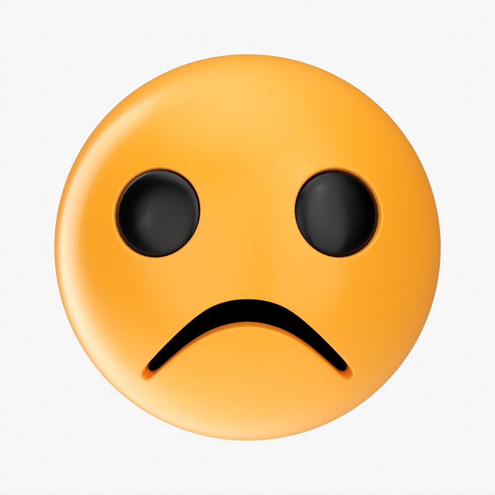 Emoji 067 Frowning 3D 모델 