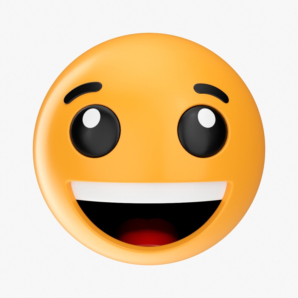 Emoji 068 White Smiling 3D 모델 