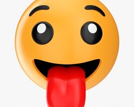 Emoji 069 Smiling With Stuck-Out Tongue 3D-Modell