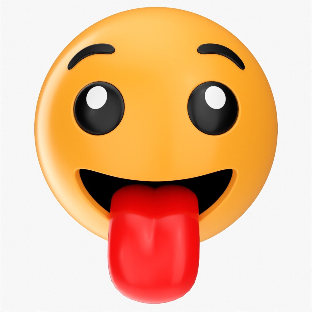 Emoji 069 Smiling With Stuck-Out Tongue Modello 3D