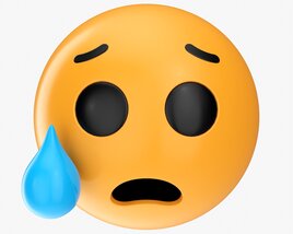 Emoji 072 Crying With Tear 3D 모델 