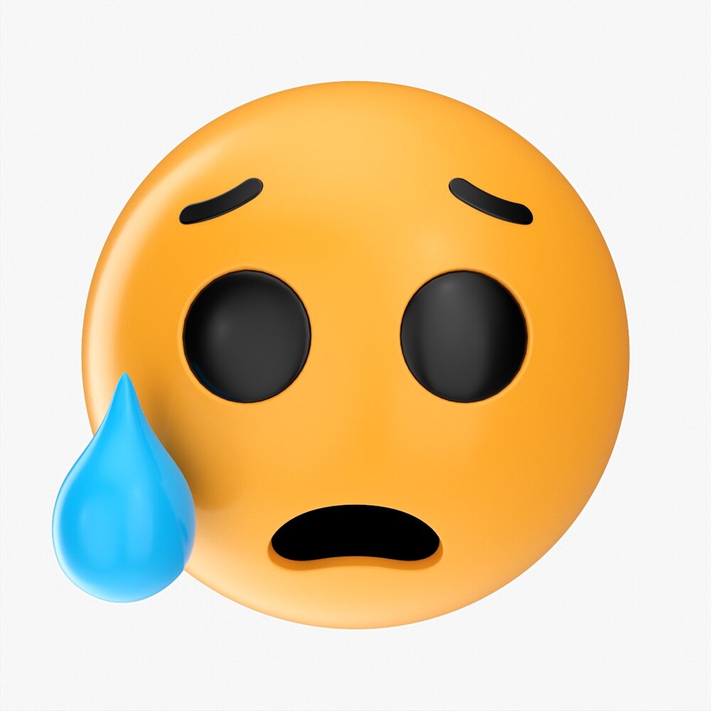 Emoji 072 Crying With Tear Modello 3D