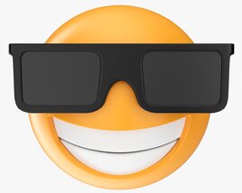 Emoji 073 Laughing With Glasses Modello 3D
