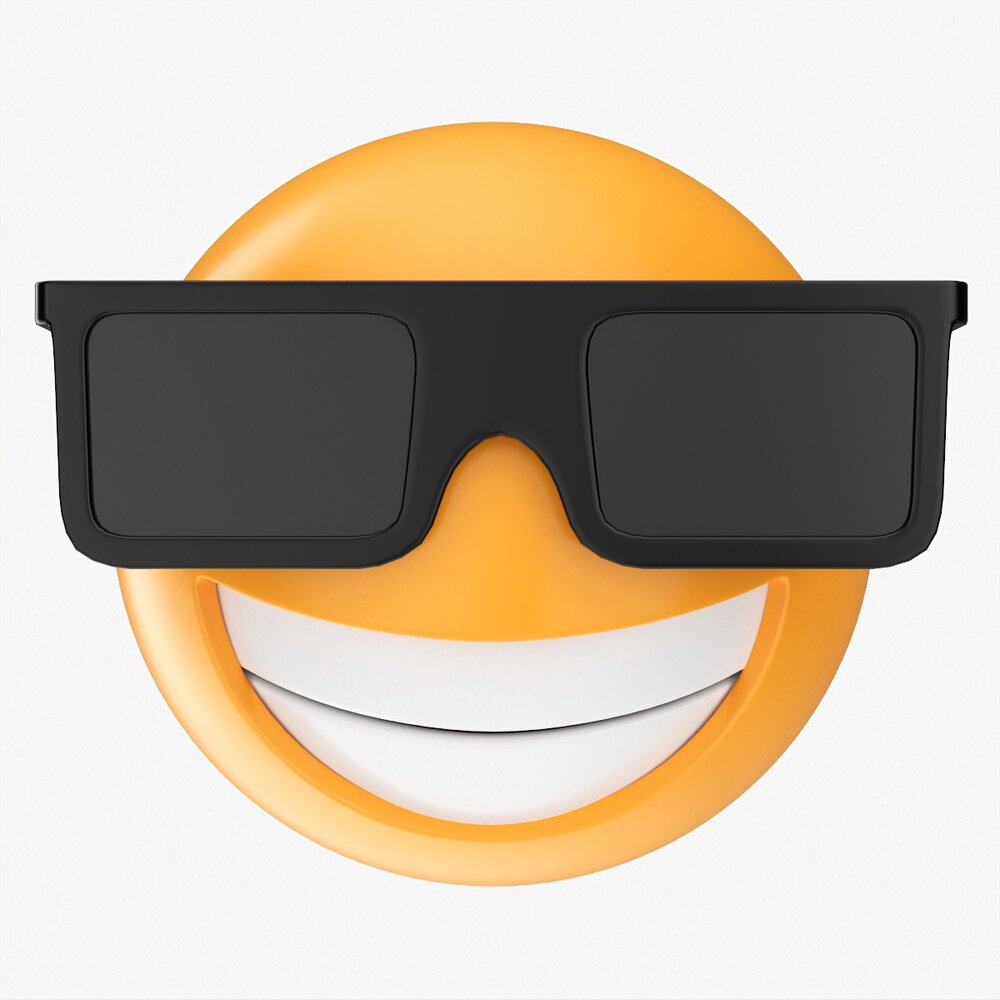 Emoji 073 Laughing With Glasses 3D model