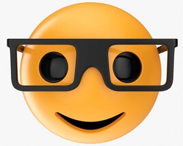 Emoji 074 Smiling With Glasses Modèle 3D