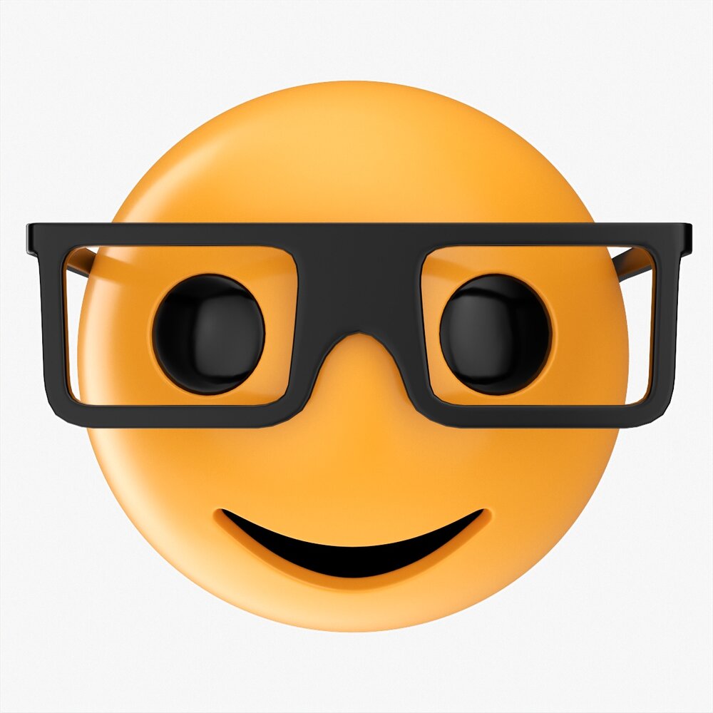 Emoji 074 Smiling With Glasses 3D model
