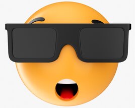 Emoji 075 Speechless With Teeth Tongue Glasses Modèle 3D