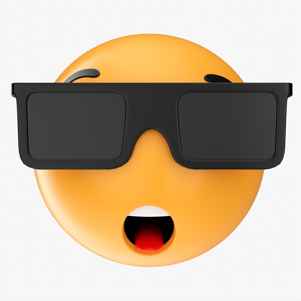 Emoji 075 Speechless With Teeth Tongue Glasses 3D model